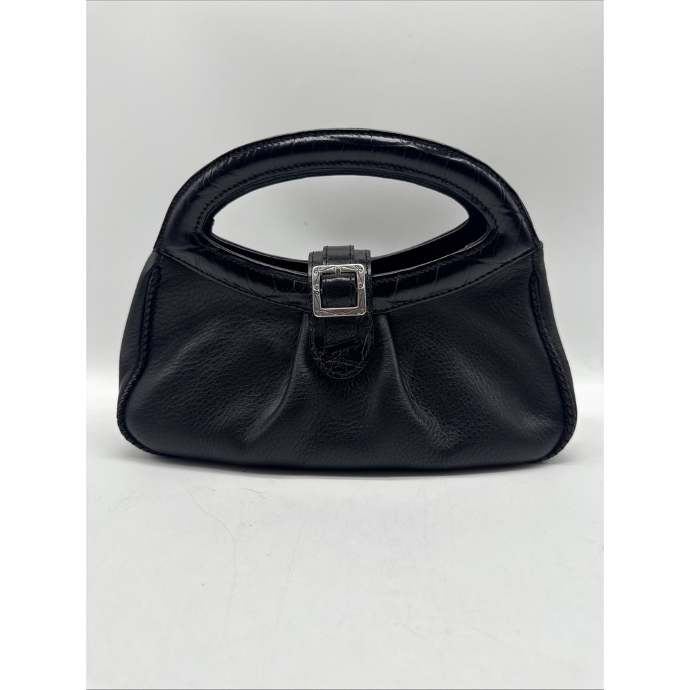 Top Handle Mini Bag Womens Faux Leather Solid Buckle Shoulder Trap Purse Classic